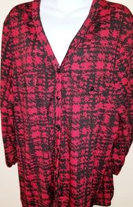 Avenue red and black blouse